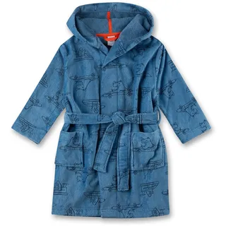Jungen-Bademantel Blau | Hochwertiger und kuscheliger Bademantel aus Frottee für Jungen. Nashorn-Bademantel mit Kapuze & Gürtel | Bademantel für Jungen - 128