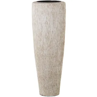 DRW Bodenvase aus Keramik in Weiß und Braun, 22 x 60 cm