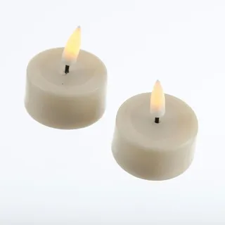 Deluxe Homeart LED Teelichter Mia flackernd inkl. Batterien D: 4,1cm creme 2 Stück