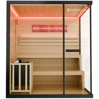 Artsauna Saunakabine Vantaa 175 mit Salzstein - Indoor Sauna für 4 Personen