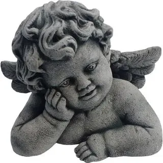 Denscho Stein-Engelsbüste Adam, ca. B20/H16/T14 cm, Dunkelgrau