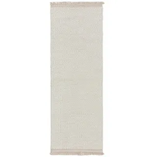 benuta pure Wollteppich Lana Cream 80x250 cm - Naturfaserteppich aus Wolle
