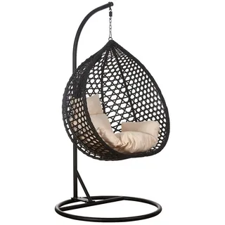 RAMROXX Hängesessel Style XXL Schwarz/Beige
