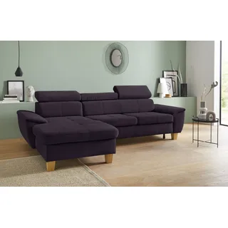 exxpo - sofa fashion Ecksofa EXXPO - SOFA FASHION "Enya, aufwendige Detailverarbeitung, hoher Sitzkomfort, bequem, L-Form", lila, B:280cm H:79cm T:167cm, Luxus-Microfaser Vintageoptik (100% Polyester);Webvelours (92% Polyester, 8% Nylon), Sofas, Ecksofa, inkl.