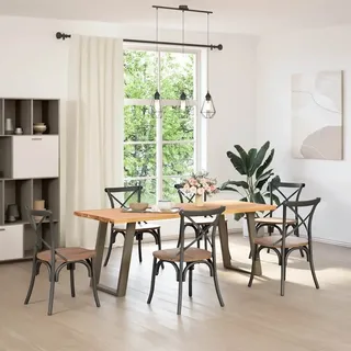 vidaXL Esstisch Hellbraun 200x80x74 cm Massivholz Eiche Rechteckig - Braun