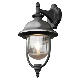 Konstsmide LED Außenwandleuchte Aluminium/Edelstahl/Glas 49 cm inkl. Leuchtmittel Schwarz/Silber