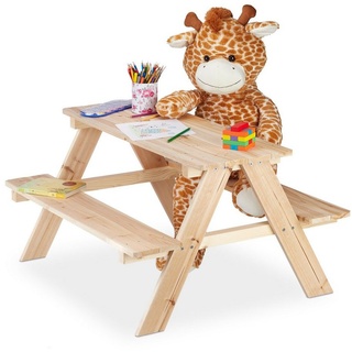 relaxdays Kindersitzgruppe Kindersitzgruppe Holz braun