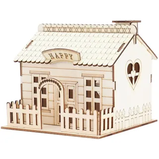 Haus Sparschwein, Hausgeldbox Holzvilla Haus Sparschwein Spardose mit LED Licht Miniatur Villa Münze Aufbewahrungsbox Münzbox Sparbüchse Spardose Holz für Jungen Mädchen