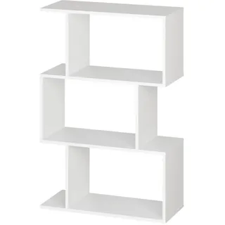 RICOO Standregal 3 Regalböden WM075-WM Raumteiler Regal weiß matt 106×70×30 cm Bücherregal Holzregal Wand Würfelregal Büroregal klein Regale & Ablagen Bookshelf Wandregal Holz