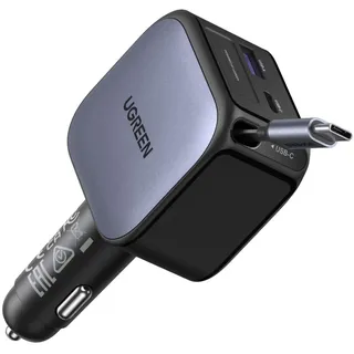 UGREEN Fast Car Charger Retractable Cable,