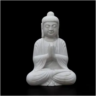 Asien LifeStyle Buddhafigur Garten Buddha Statue Marmor Stein Anjali Mudra