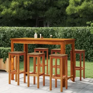 vidaXL Gartenbar Set 7-tlg. Braun