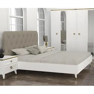 aea Modernes Polsterbett 180 x 200 cm Beige