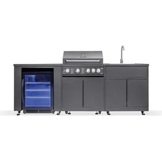 Goriller Outdoorküche, Graphit, Metall, Rechteckig, 268x90x58 cm, CE, Grills & Outdoor-Küchen, Gasgrills
