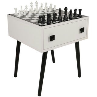 Skye Decor, Chesso- Chesso KLN, Weiß,Schwarz, Couchtische, 60x50x50 cm, 100% Melaminbeschichtete Partikelplatte