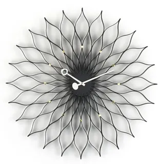 Vitra - Sunflower Clock, Esche schwarz / Messing
