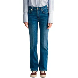 Gant 4100227 Flare Slim Fit Jeans - Mid Blue Broken In - 26