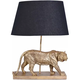 Nachttischleuchte Tiger Gold  Art Deco Leuchte Tierfigur Tischleuchte Lampe 60cm