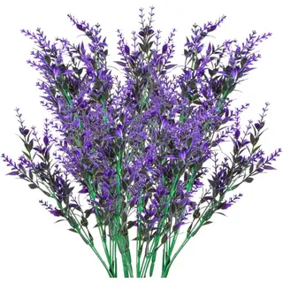 Künstliche Lavendelblüten, Künstlicher Blumenstrauß, Künstliche Pflanzen Für Drinnen Und Draußen, Hochzeiten Und Gartendekoration – 6 Stück/lila