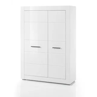 furn.design Highboard 100 x 142 cm Weiß Hochglanz