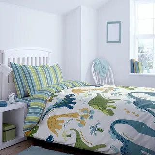 Catherine Lansfield Dino Bettwäsche, 100% Baumwolle, 180 x 280 + 50 x 110, 2 Stück