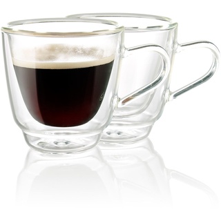 Doppelwandige Espresso-Tassen aus Glas, 2er-Set
