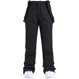 IQYU Snowboardhose Damen Wasserdicht Skihose GroßE GrößEn Outdoorhose Herren Wanderhose Ski Pant Outdoor Wanderhose Winddicht Thermohose Mit TräGer Warm GefüTtert TräGerhose Skifahren - Large