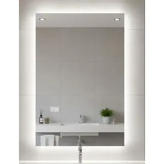 BD ART - Wandspiegel - Badspiegel - Spiegel Groß - Mirror - Ganzkörperspiegel - mit LED Beleuchtung - Bad Wand Spiegel mit Beleuchtung - (Luna, 50 x 70 cm)