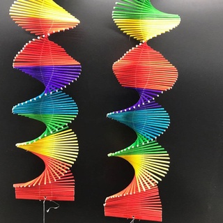 HpLive 2 bunte Spiral-Klangspiele, gedrehtes Regenbogen-Windspiel, für Kindergarten, Garten, Zuhause, Ornament, hängende Dekoration