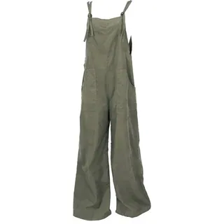Guru-Shop Relaxhose Cord Boho Latzhose, weiter Jumpsuit, plus size.. Ethno Style, alternative Bekleidung grün S/M