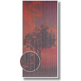 CONACORD Türvorhang Decona Sunrise Dekovorhang bunt, Hakenaufhängung, halbtransparent, 90 x 200 cm, Bambus - blickdicht dank hoher Stranganzahl bunt
