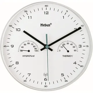 MEBUS Funk-Wanduhr 0,00 Mebus weiß