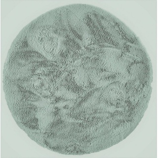 Fellteppich Roger, Dekowe, rund, Höhe: 20 mm, Kunstfell, Kaninchenfell-Haptik, ein echter Kuschelteppich grün Ø 80 cm x 20 mm
