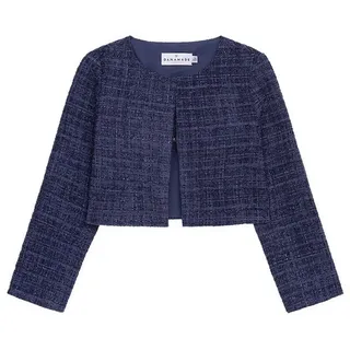 DANAMADE Jackett DFRANCA (1-tlg) Elegante Kurzjacke in hochwertiger Tweed-Optik blau 146