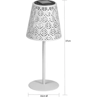 NORTHPOINT LED Solar Tischleuchte Metall 12x30x12 cm Dämmerungssensor fuchsrot