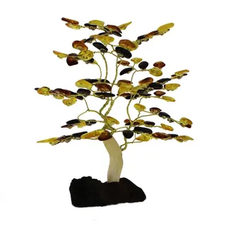 OSTSEE-SCHMUCK Dekobaum - 13 cm, 108 Bernsteine - Bernstein -, (1 St) bunt