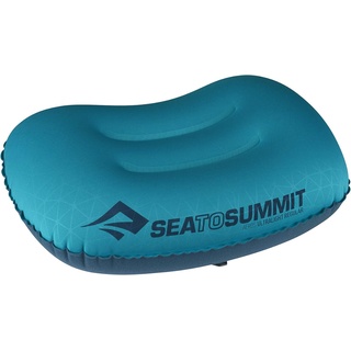 Sea to Summit - Aeros Ultralight Reisekissen R - Konturiert & leicht zum Aufblasen - Polyestergewebe 20D - rutschfest - Ultraleicht für Wanderungen - 36 x 26 x 12cm - Aqua Blue - 60g