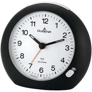 Dugena Funkwecker 4460383, Funksignal für MEZ/CET, mit Weckzeiger, Weckwiederholung, Zifferblattbeleuchtung, ansteigendes Wecksignal