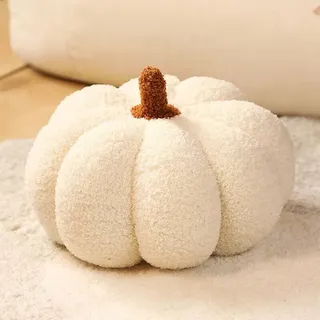 Sonstige Dekoartikel, Kürbis-plüschkissen, 28 Cm Extraweiches, Flauschiges Kürbis-plüschkissen, Herbst-halloween-/thanksgiving-kissen, Dekoratives Kürbis-sofakissen (weiß) Sonstige Artikel