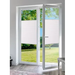 Plissee Easy Fix Klemm Faltrollo blickdicht Fenster Rollo ohne Bohren 80x200 cm - Weiß