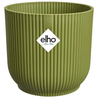 elho Vibes Fold Rund 35 Pflanzentopf - Blumentopf für Innen - 100% recyceltes Plastik - Ø 34.9 x H 32.4 - Grün/Ferngrün
