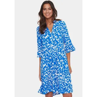 Saint Tropez Sommerkleid EdaSZ Dress mit Volant und 3/4 Ärmel blau