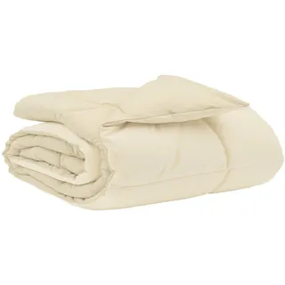 vidaXL Sommerdecke Gepolstert Creme 200 x 220 cm Mikrofaser