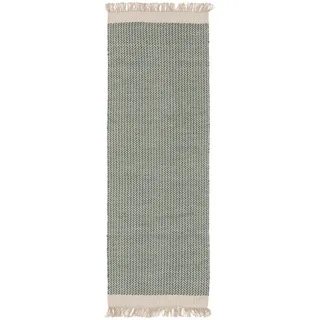 benuta Pure Wollteppich Kim - Mint 70x200 cm - Baumwolle,Wolle - Läufer & im Style: Ikat, Hygge & Cozy, Minimalistisch - Pflegeleicht für Wohnzimmer Schlafzimmer Flur Terrasse Balkon