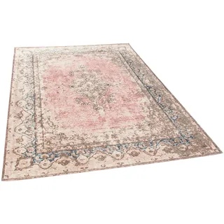 Teppich TOM TAILOR HOME "Funky Orient Keshan" Teppiche Gr. B/L: 145 cm x 200 cm, 5 mm, 1 St., rosa (rosé) Orientalische Muster Kurzflor, Orient-Optik, Vintage Design