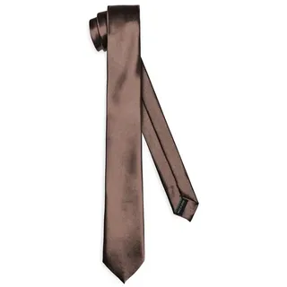 Ladeheid Krawatte Klassische Herren Krawatte glänzend Vielfältige Farben TMS-6 150cmx6cm (1-St) braun