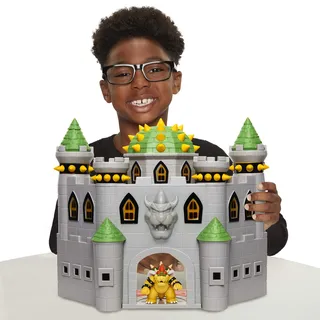 Jakks Pacific Bowser Castle Deluxe Spielset mit 6,5 cm großer, beweglicher Actionfigur