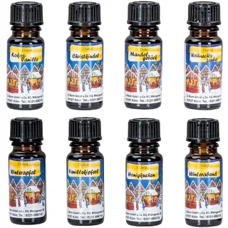 levandeo 8er Set Duftöle Weihnachtsduft je 10ml für Duftlampen Raumduft Lufterfrischer Diffuser Raumklima Aroma-Öl Winter Weihnachten