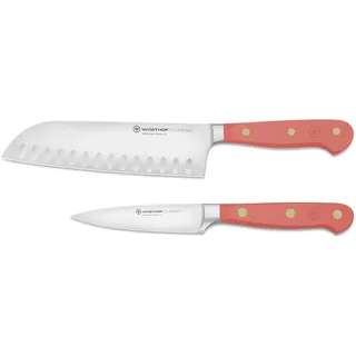 WÜSTHOF Classic Messerset mit Santoku und Gemüsemesser, Coral Peach (Orange)