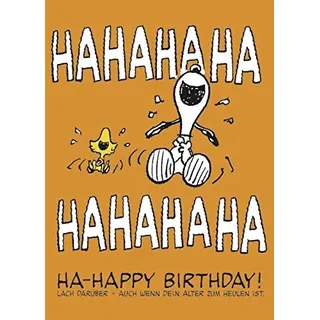 Close Up Peanuts Postkarte Ha-Ha-Happy Birthday (Snoopy & Woodstock) (15cm x 10,5cm)